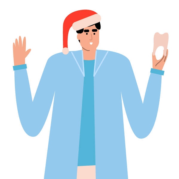 man wearing santa hat graphic